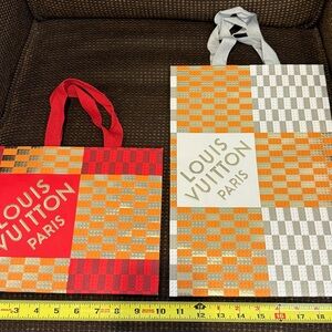Louis Vuitton Red and Orange Checkered Gift Bags